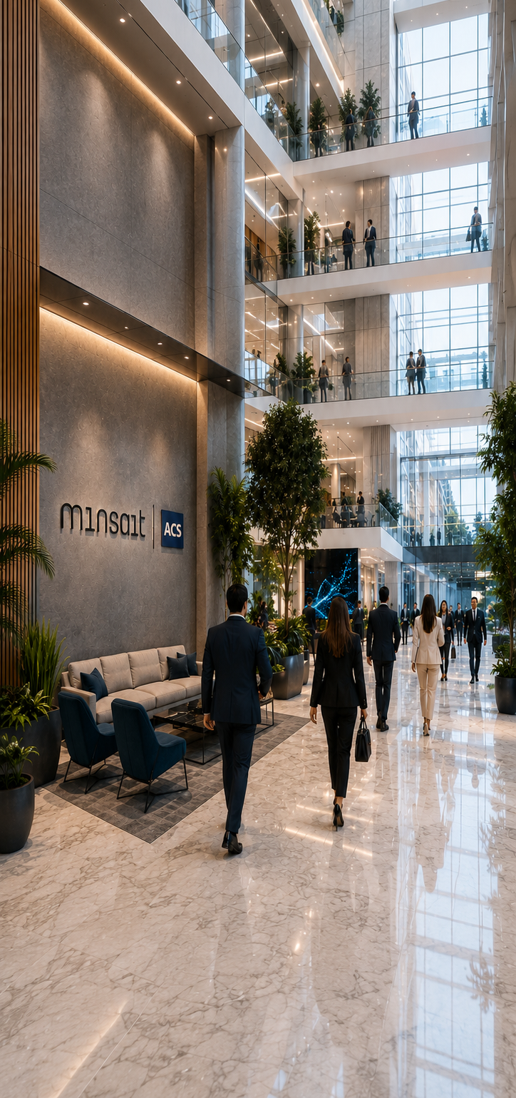 A busy lobby